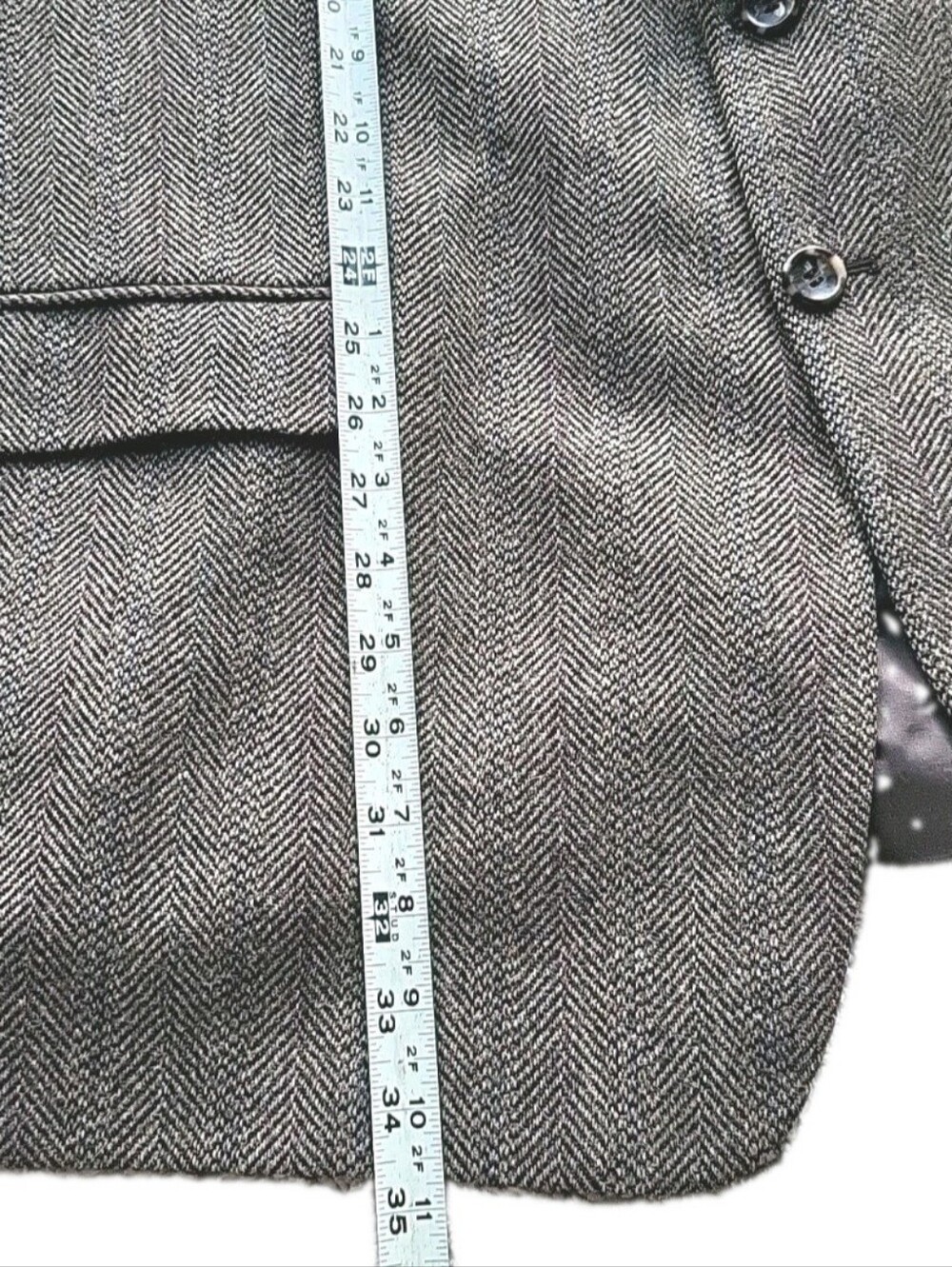Cricketeer Blazer Mens 48L Brown Herringbone Lambswool Sport Coat Jacket Canada - Picture 11 of 14